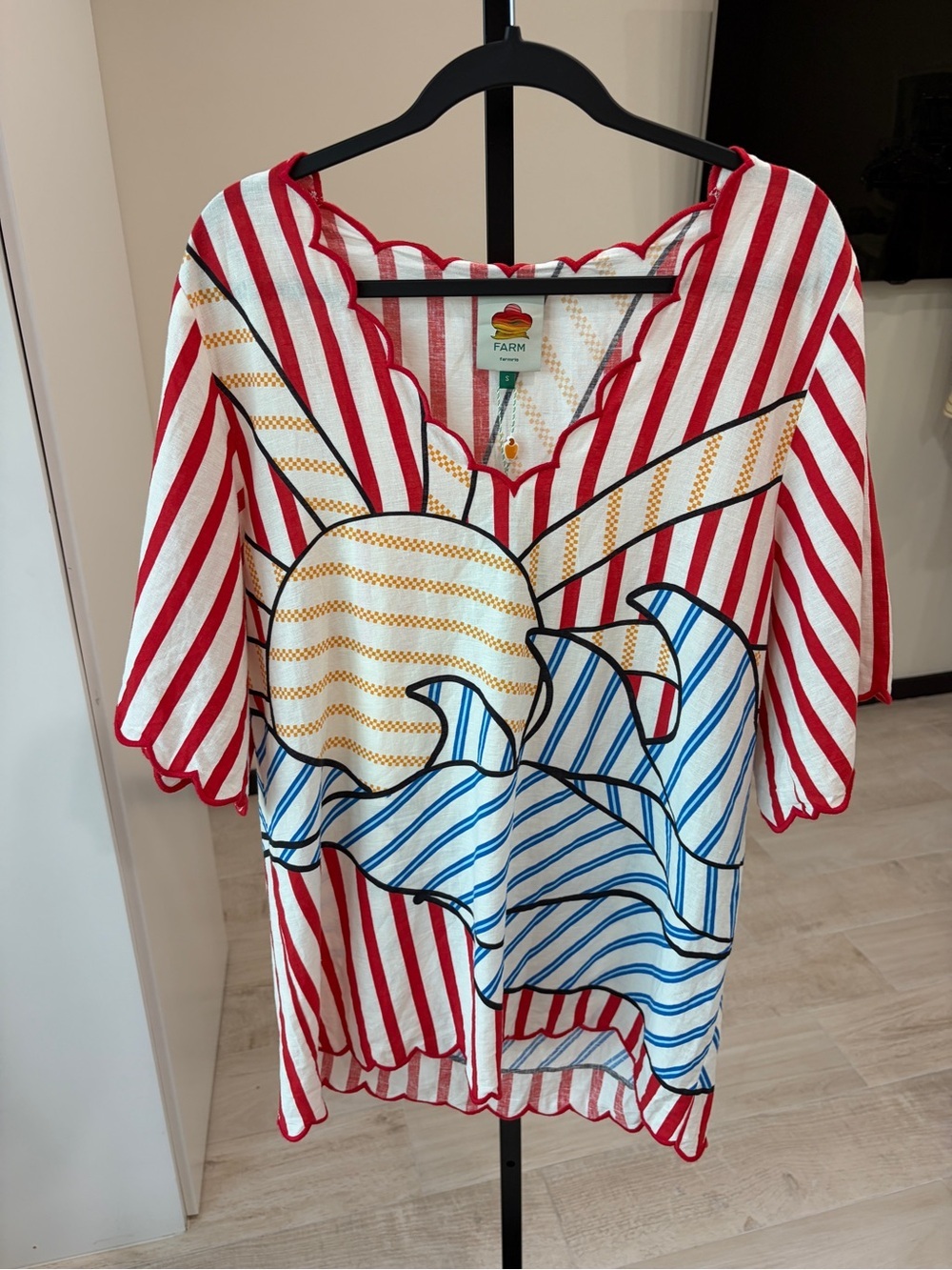 Farm Rio: Navy Stripes Mini Dress - Picture 9 of 10